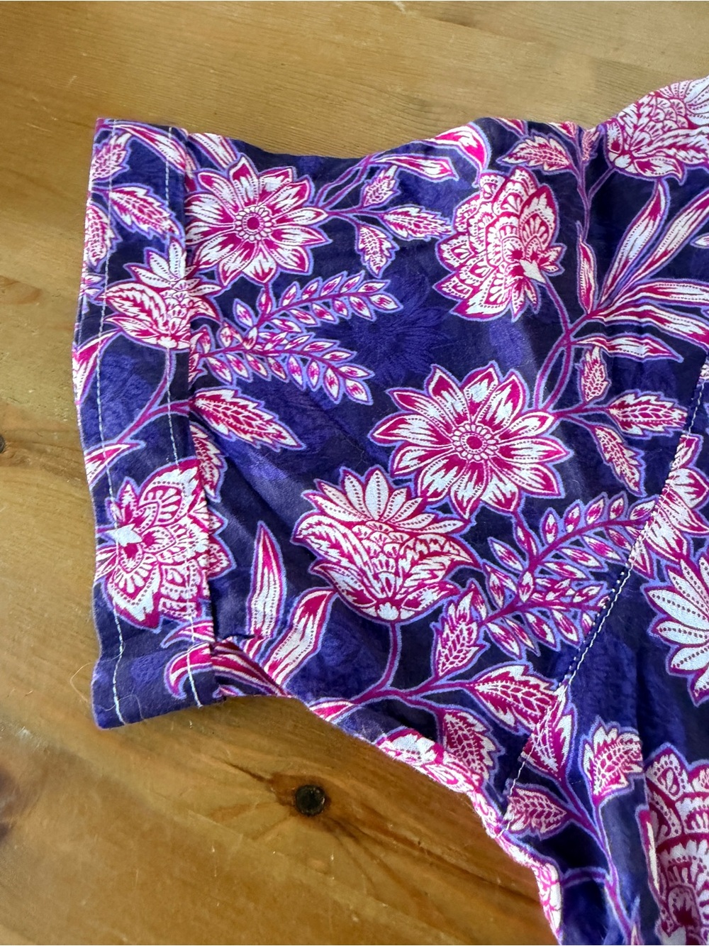 Seaplane Men's Large Seedy Purple Vibrant Floral Button-Up Shirt Palm Springs - Picture 5 of 15